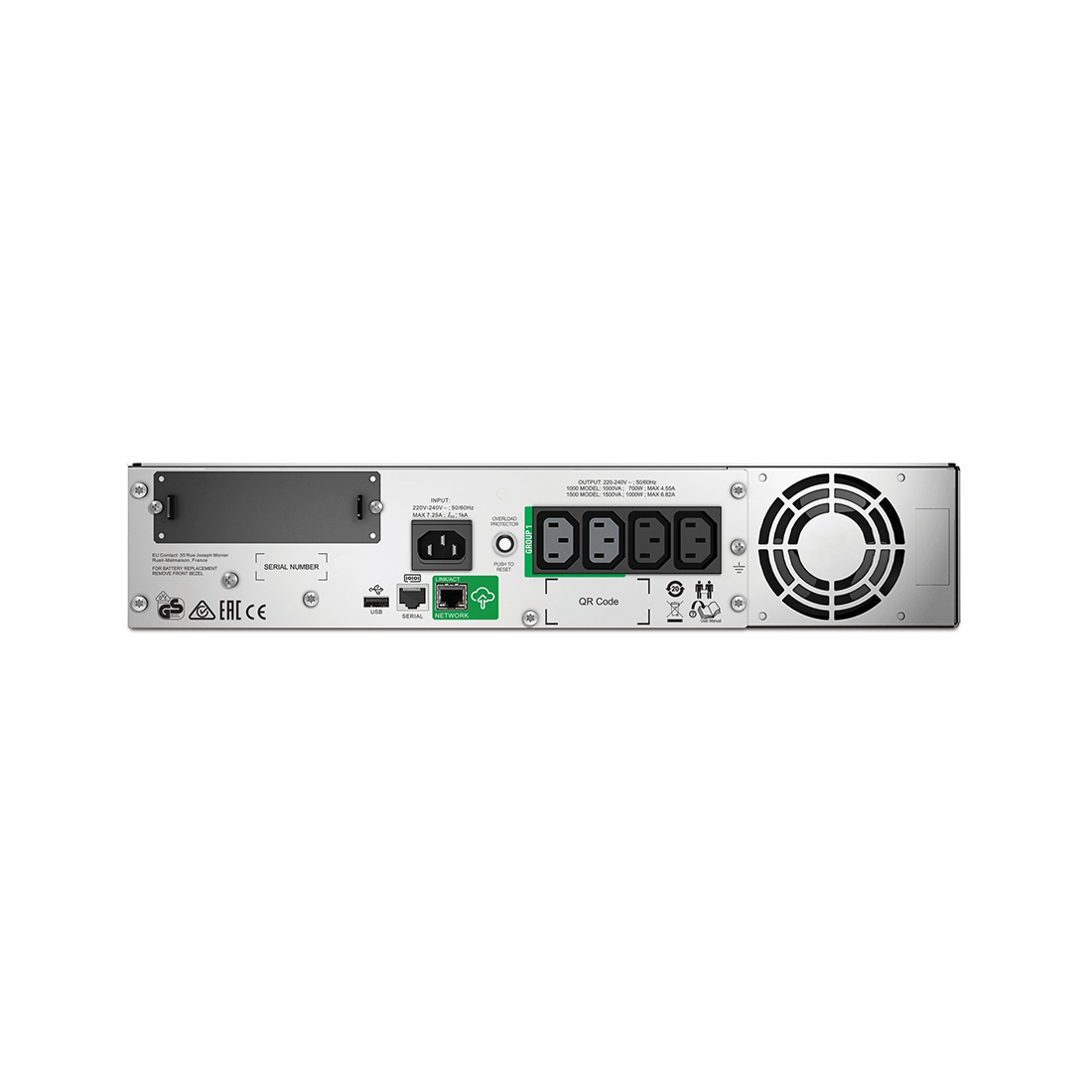 ИБП APC SMT1500RMI2UC Smart-UPS Линейно-интерактивный, Мощность 1500ВА/1000Вт