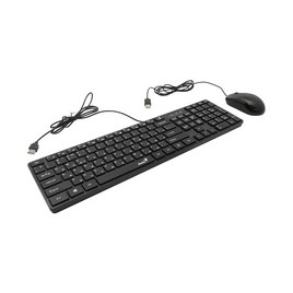 Комплект Клавиатура + Мышь, Genius, SLIMSTAR C126, Англ/Рус, USB, Длина кабеля 150см, Пластик, Чёрный