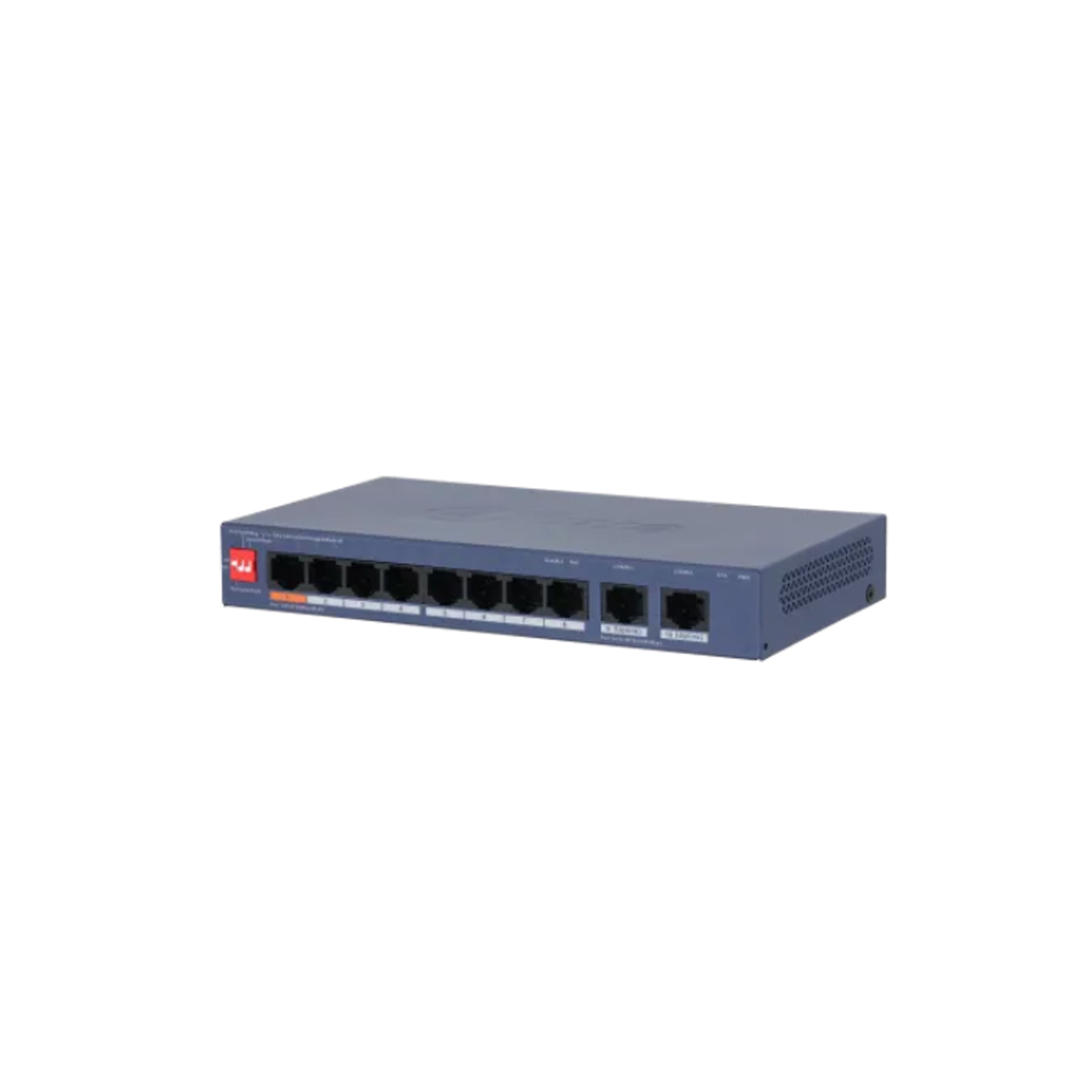 Коммутатор, Dahua, DH-CS4010-8ET2GT-60, Управляемый, 8 портов 10/100M (PoE 802.3af/at/Hi-PoE,60W), 2 порта 10/100/1000M