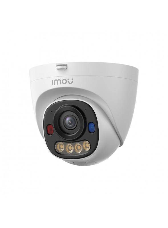 PS8D 5MP - уличная PoE Turret IP-камера с разрешением 5 МП, Smart Color Night Vision (до 30 м), встроенным микрофоном и интеллектуальным детектом (человек/авто/движение). Поддерживает постоянную запись AOR (Always-On-Record), Active Deterrence (прожектор 
