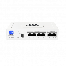 PoE-Коммутатор 6 портов (4 × PoE) | 2 × RJ45 10/100 Мбит/с uplink | Мощность PoE 45 Вт | PoE 802.3af/at, бюджет 45 Вт | Пропускная способность 1,2 Гбит/с | DIP: VLAN, Extend 250 м