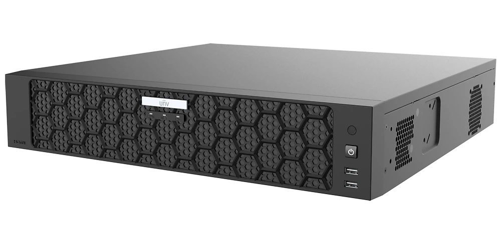 Uniview NVR509-32E-IQ Видеорегистратор IP 32 канальный; Входящий поток на запись: Smart Off: 384Мбит/с, Smart On: 200Мбит/с; Форматы сжатия: Ultra 265,H.265,H.264; Запись: разрешение до 32Мп; 9 SATA до 16ТБ